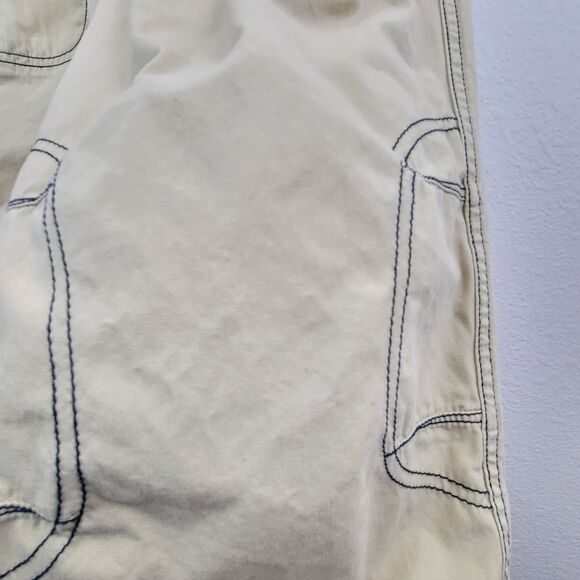 Hanna Andersson khaki Blue Stitch Bermuda Shorts Sz 150 (12) W/Faint Stains - Picture 7 of 9